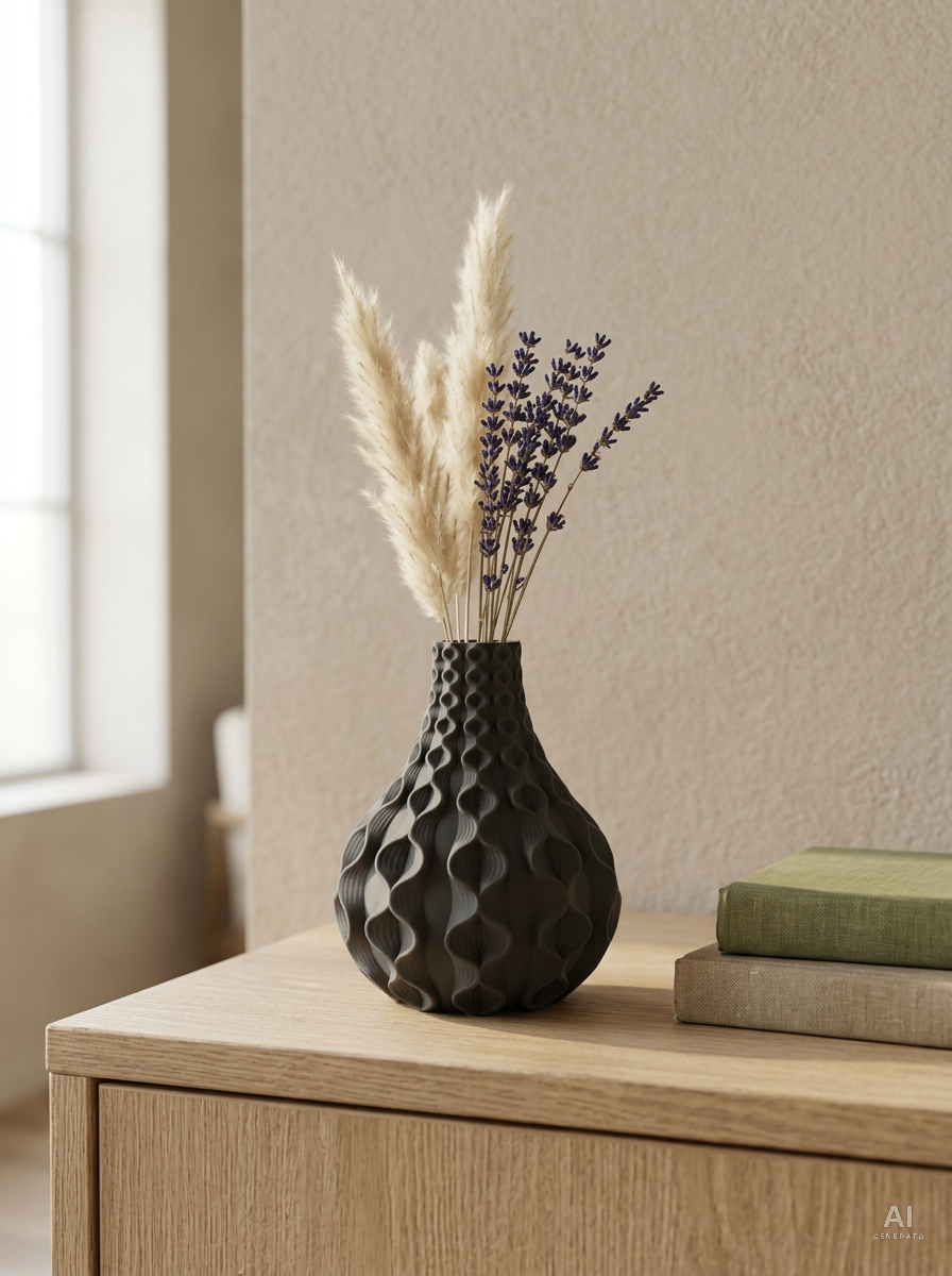 Bloom — Vaso decorativo a bulbo stampato in 3D — ambientata — vaso design