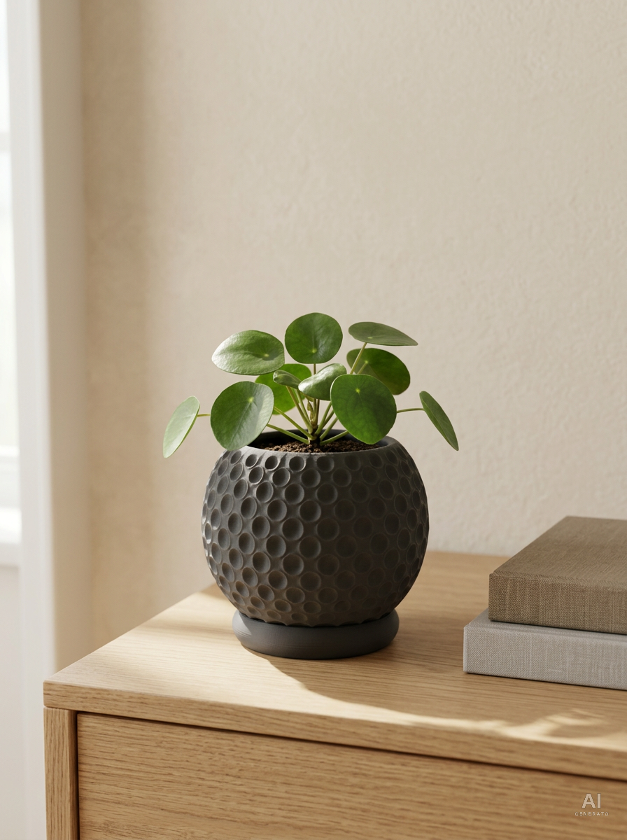 Bubble — Vaso a bolle con sottovaso, stampato in 3D — ambientata