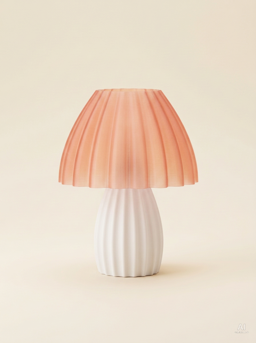 Bulba – Lampada paralume – stampata in 3D - Bianco / Rosa Traslucido