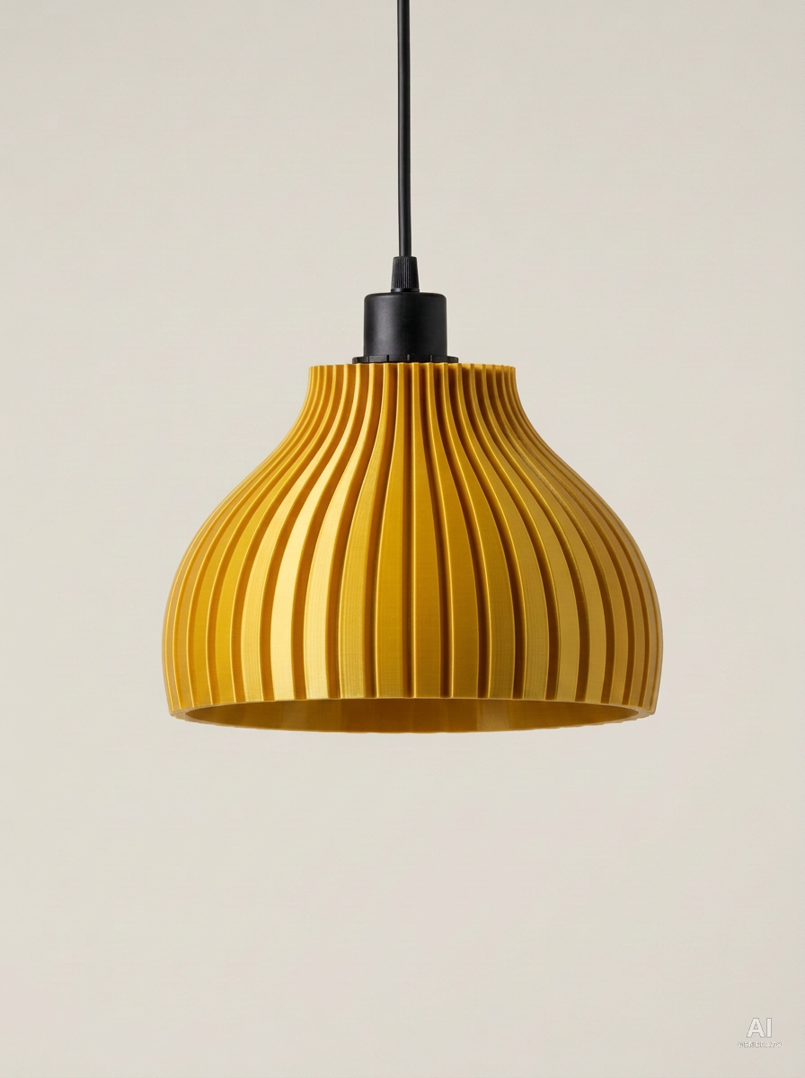Cali – Lampada paralume – stampata in 3D - effetto seta - Oro Silk