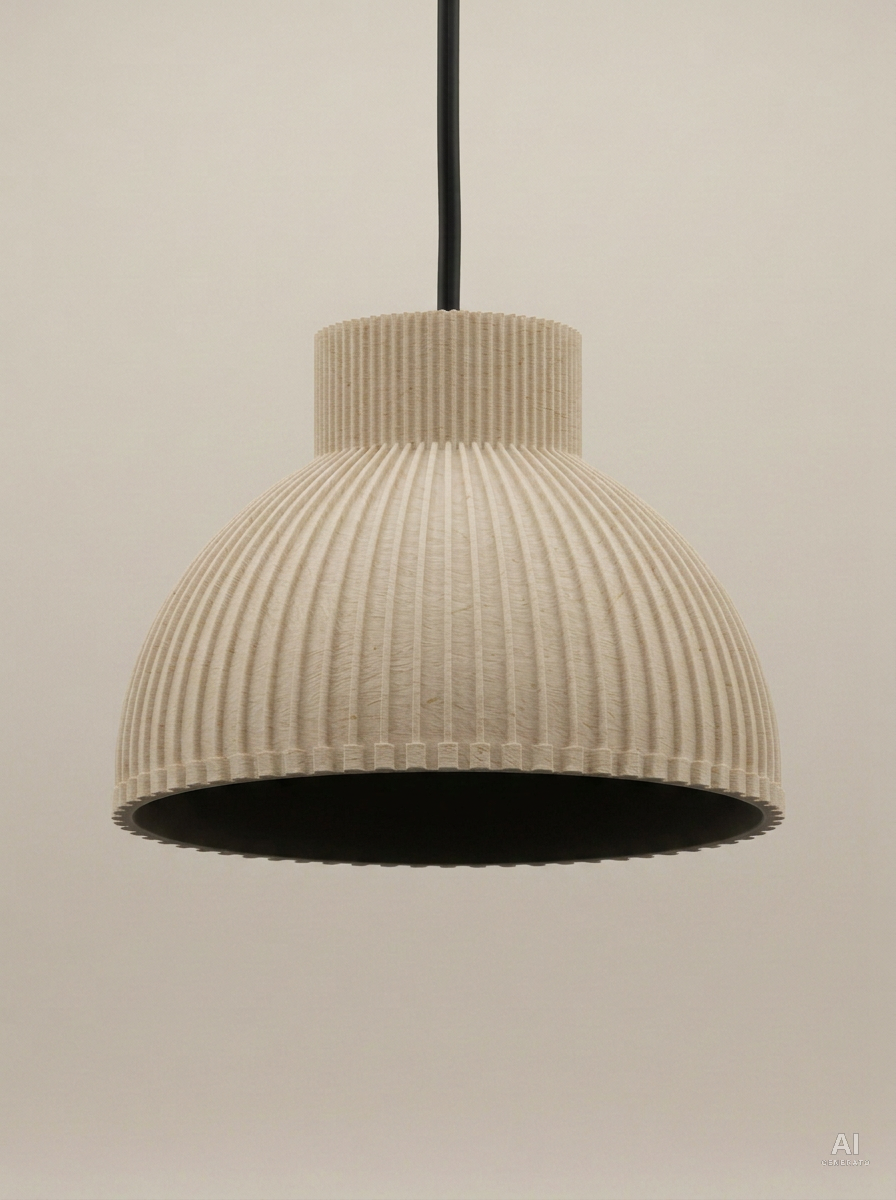 Coppa – Paralume a sospensione - effetto legno - Legno Rovere
