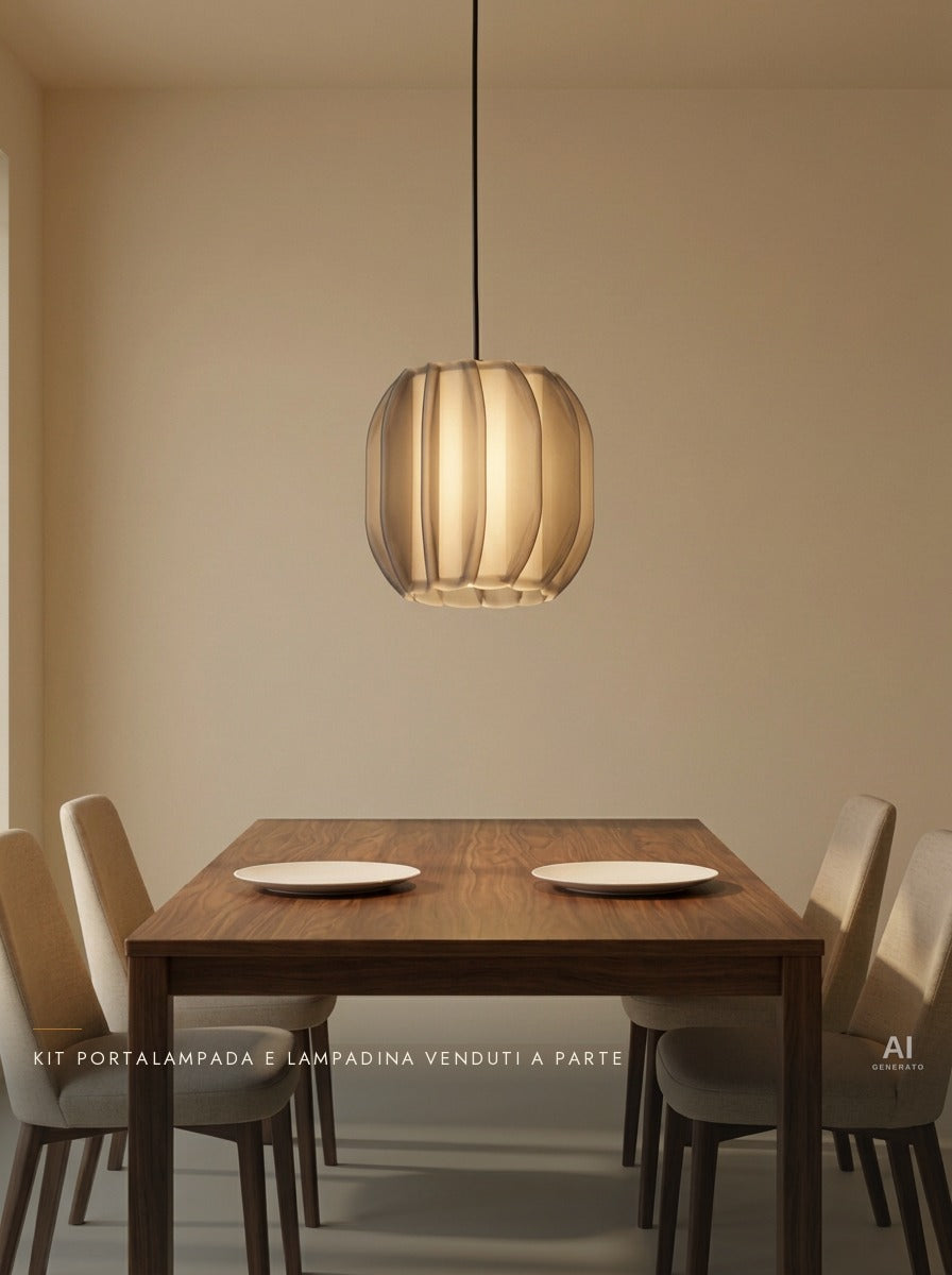 Finned — Paralume a sospensione design — ambientata sera accesa — lampada a sospensione