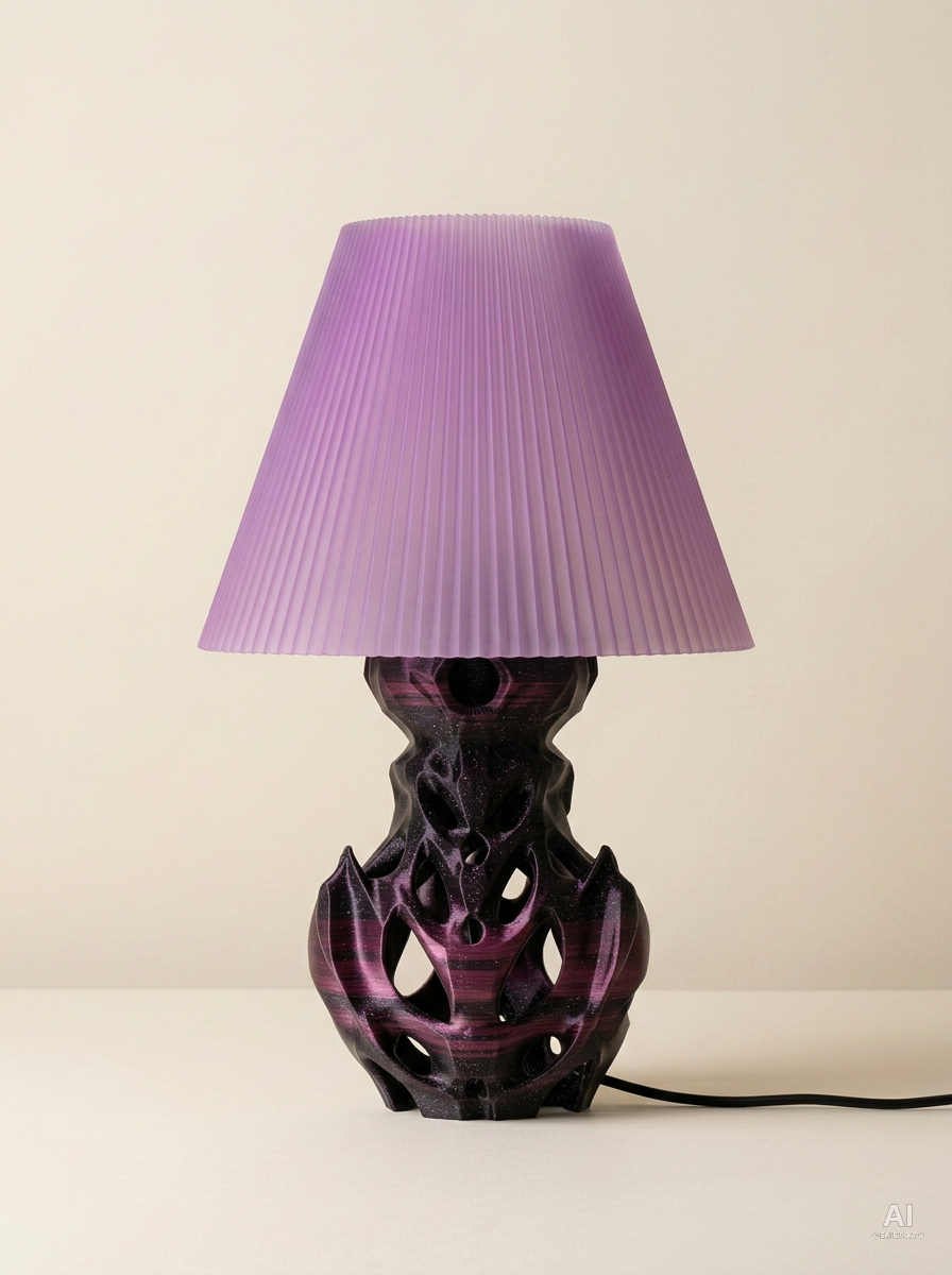 Flutter – Lampada paralume – stampata in 3D - Viola Prugna Glitter / Viola Chiaro Traslucido