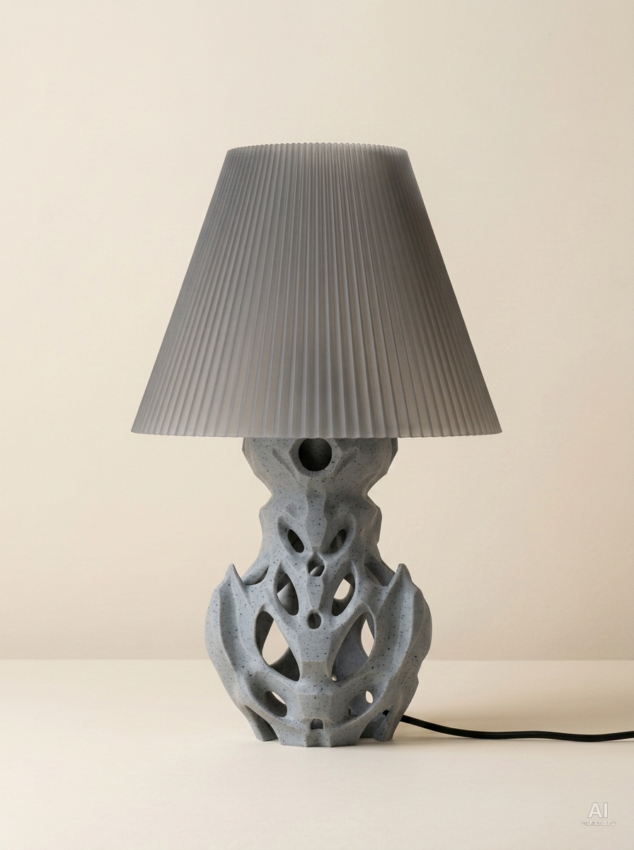 Flutter – Lampada paralume – stampata in 3D - Grigio Pietra / Grigio Traslucido
