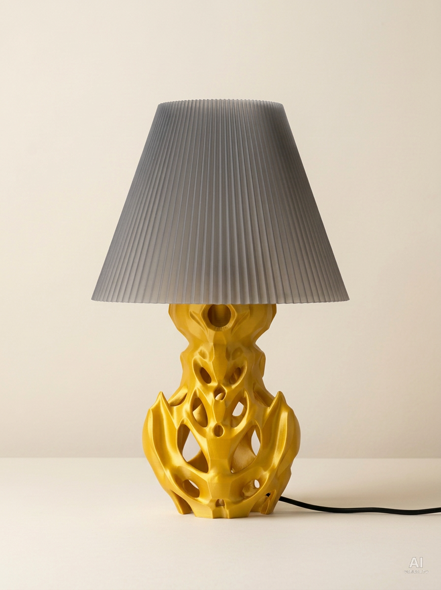 Flutter – Lampada paralume – stampata in 3D - Oro Silk / Grigio Traslucido