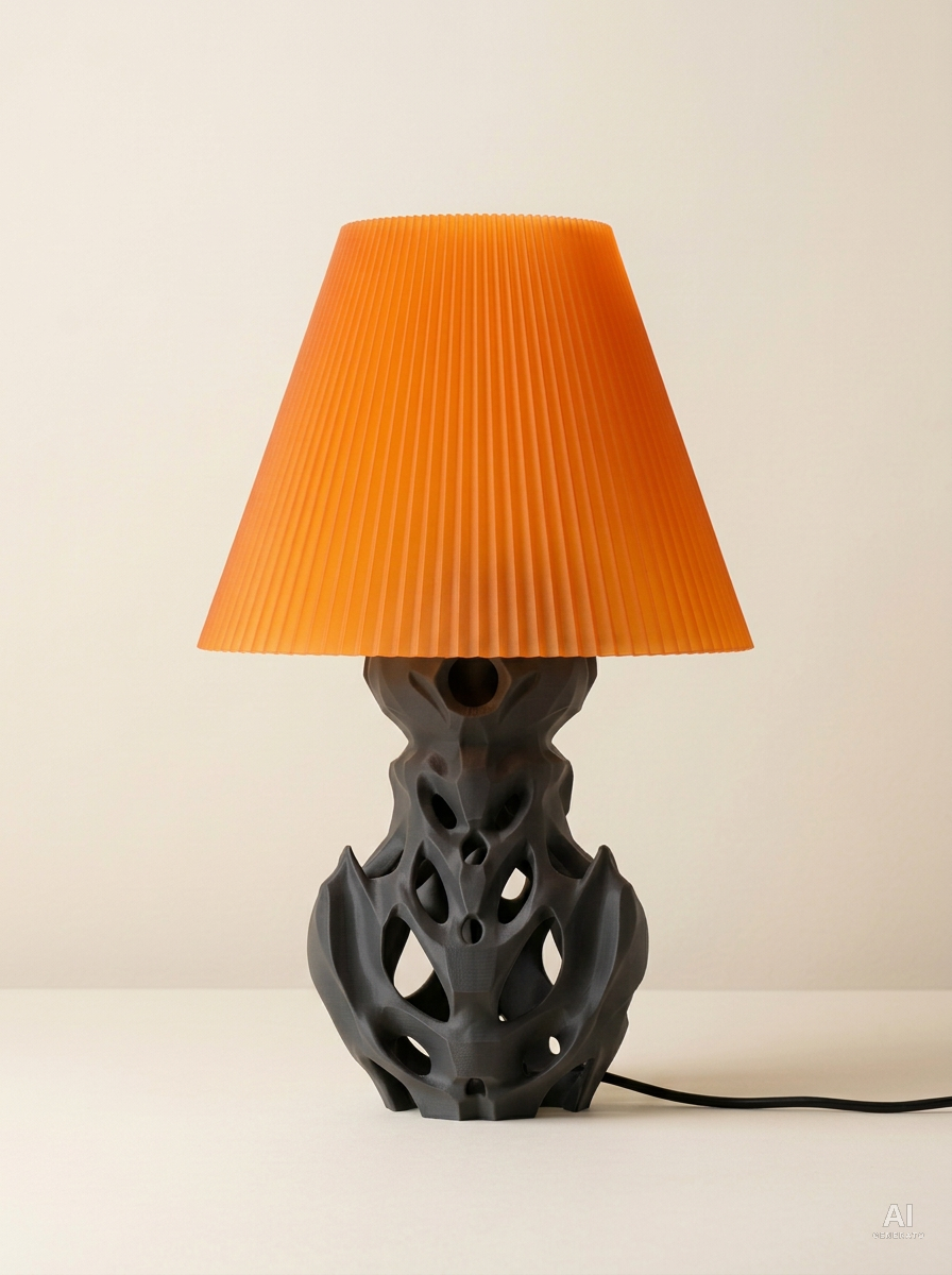 Flutter – Lampada paralume – stampata in 3D - Carbone / Arancione Traslucido