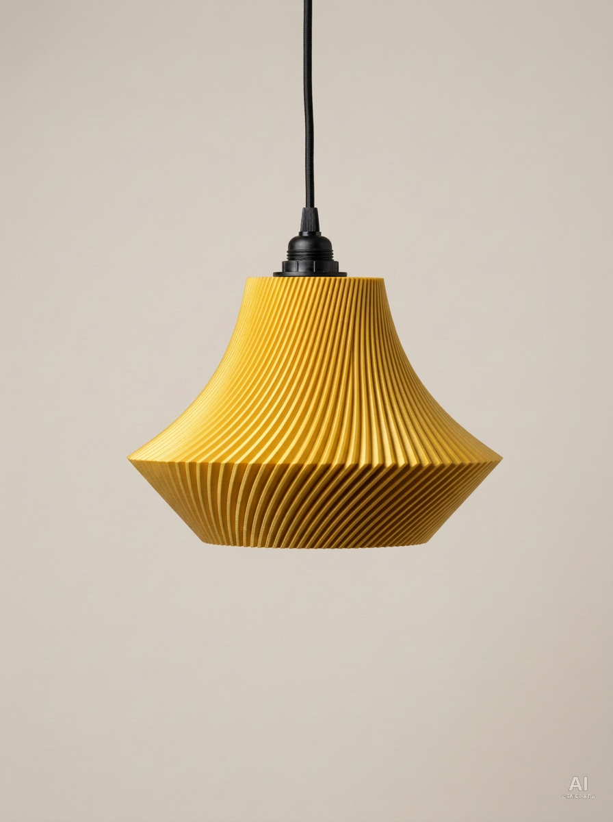 Funga – Lampada paralume – stampata in 3D - effetto seta - Oro Silk
