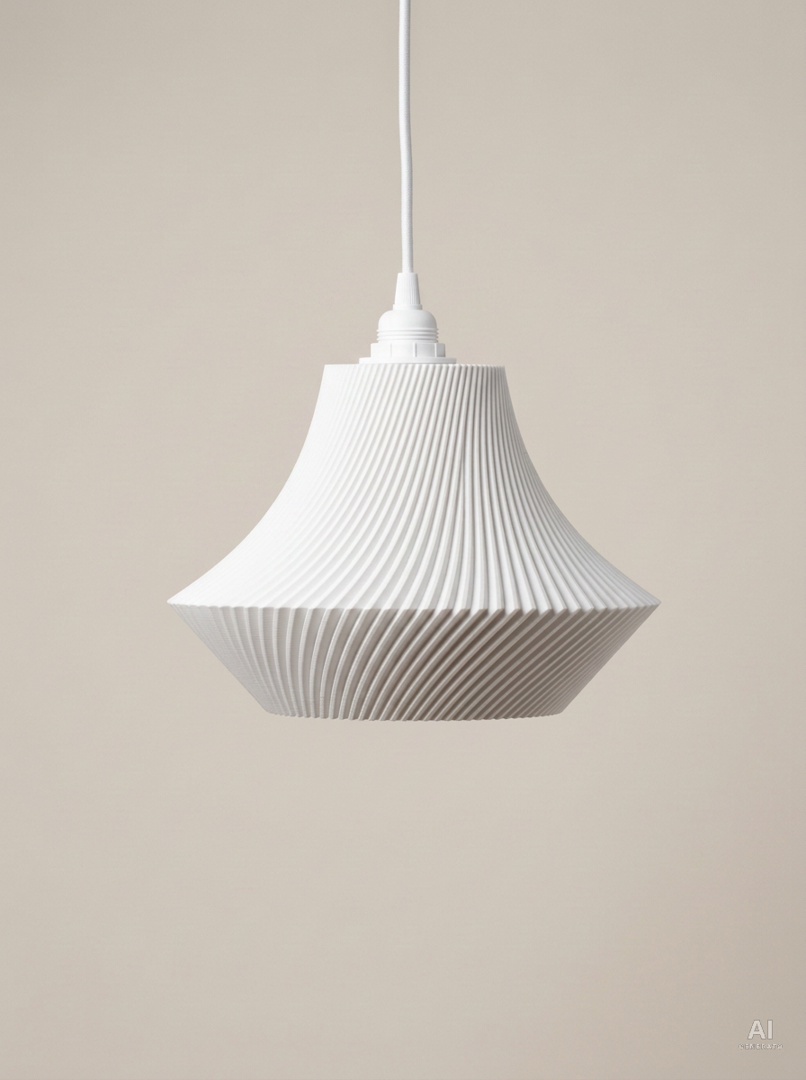 Funga – Lampada paralume – stampata in 3D - finitura lucida - Bianco