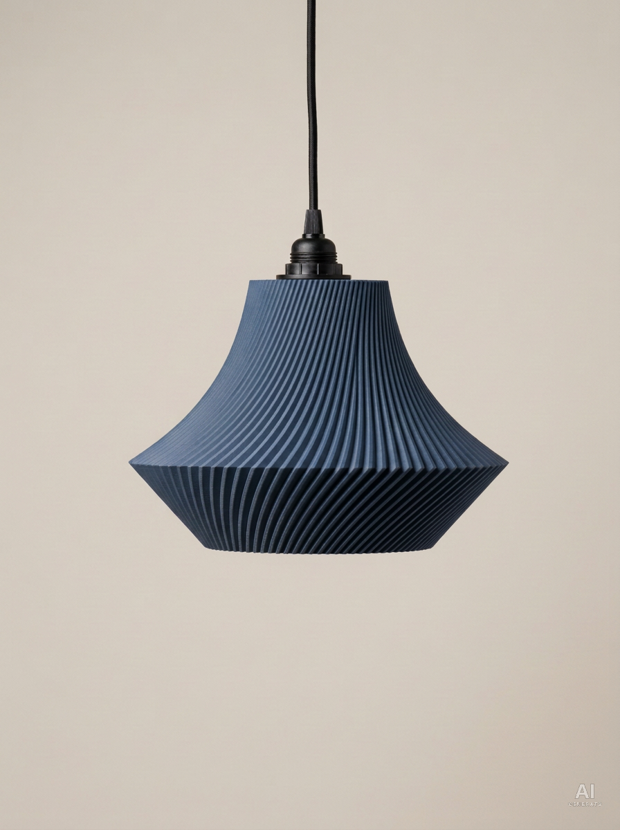 Funga – Lampada paralume – stampata in 3D - finitura opaca - Blu Scuro