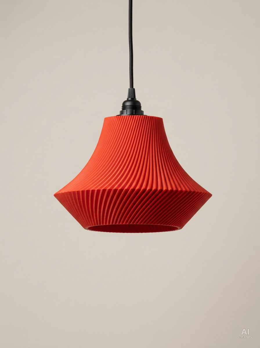 Funga – Lampada paralume – stampata in 3D - finitura opaca - Rosso