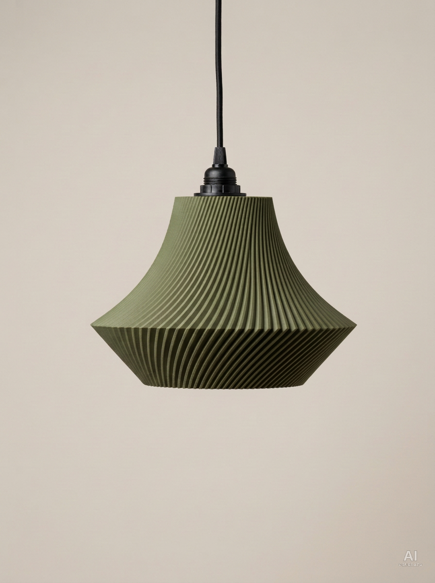 Funga – Lampada paralume – stampata in 3D - finitura opaca - Verde Scuro