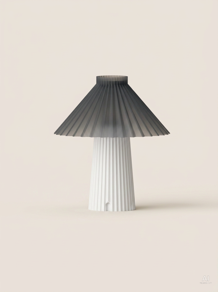 Fusta – Lampada paralume – stampata in 3D - Bianco / Grigio Traslucido