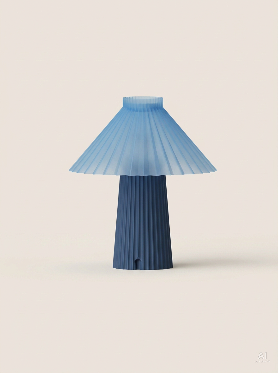 Fusta – Lampada paralume – stampata in 3D - Blu Scuro / Blu Traslucido