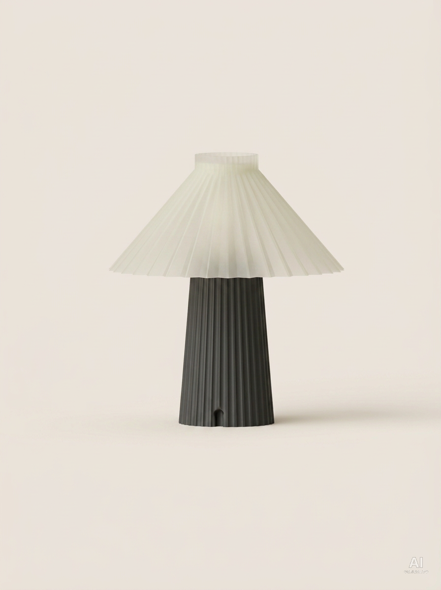 Fusta – Lampada paralume – stampata in 3D - Carbone / Trasparente