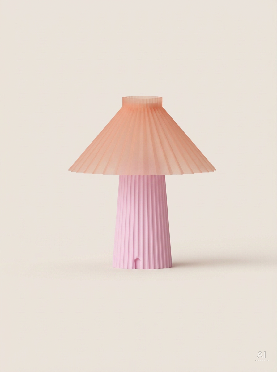 Fusta – Lampada paralume – stampata in 3D - Rosa Sakura / Rosa Traslucido