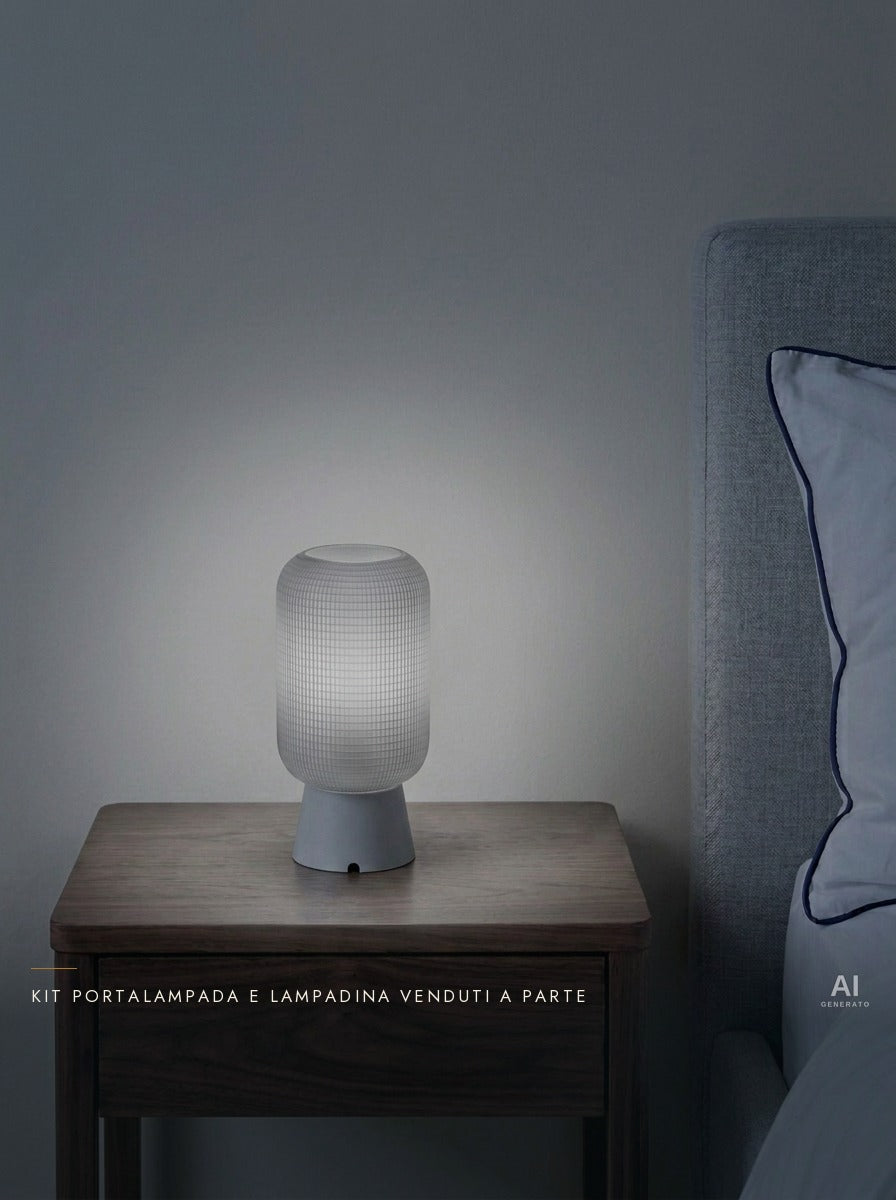 Grilla – Lampada paralume – stampata in 3D — ambientata sera accesa — paralume stampato in 3D