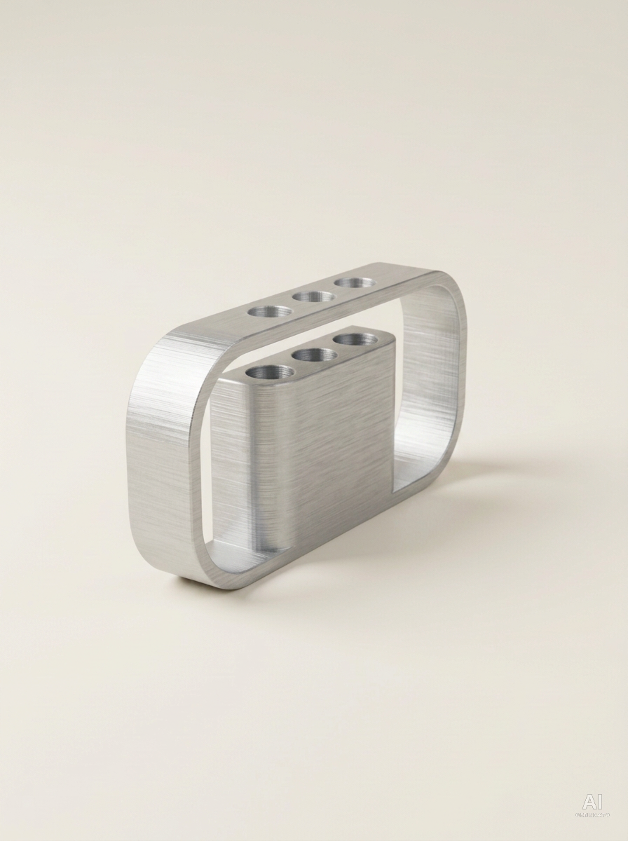 Ilios — Portapenne da scrivania stampato in 3D - effetto metallic - Argento
