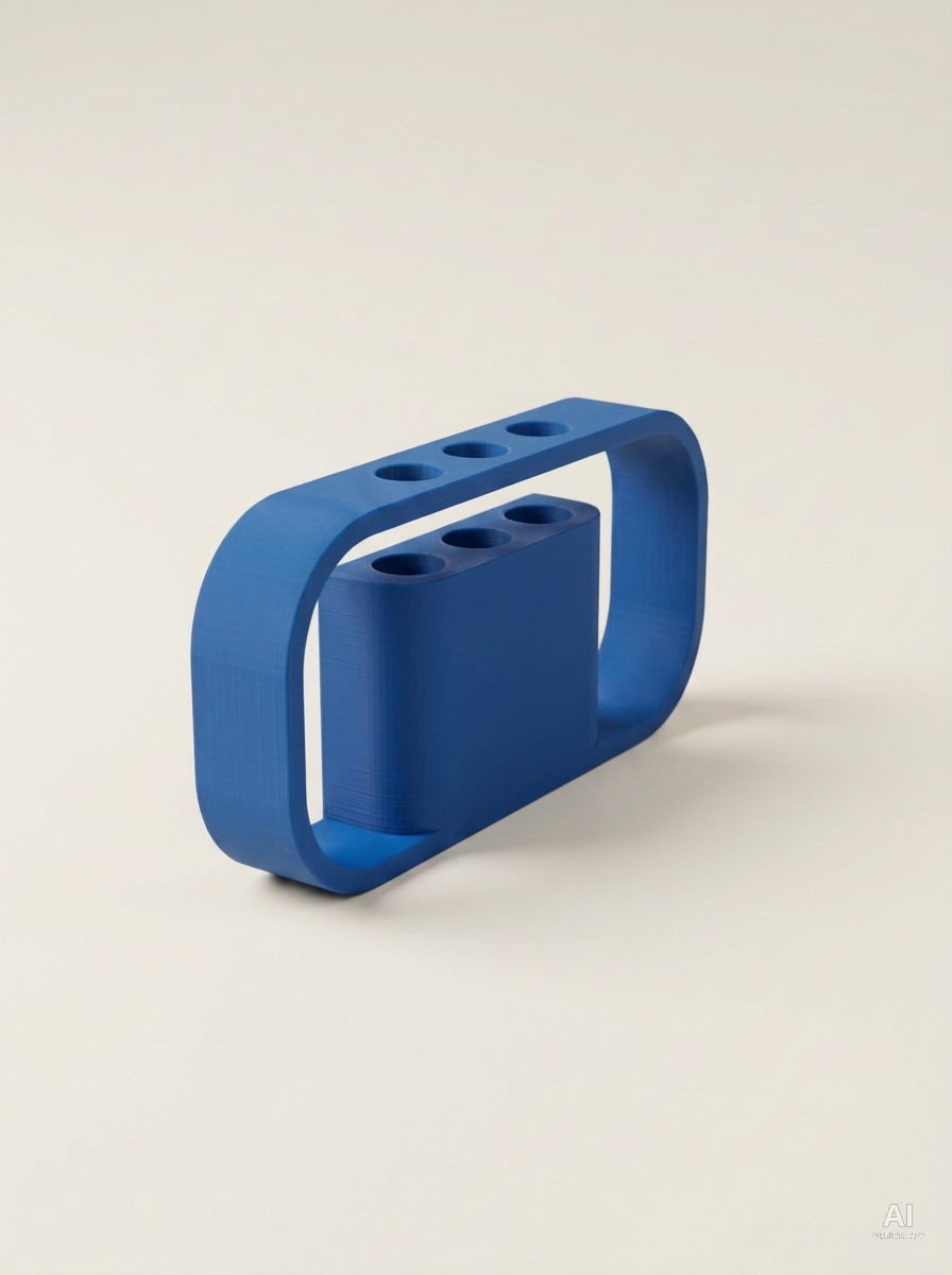 Ilios — Portapenne da scrivania stampato in 3D - effetto opaco - Blu