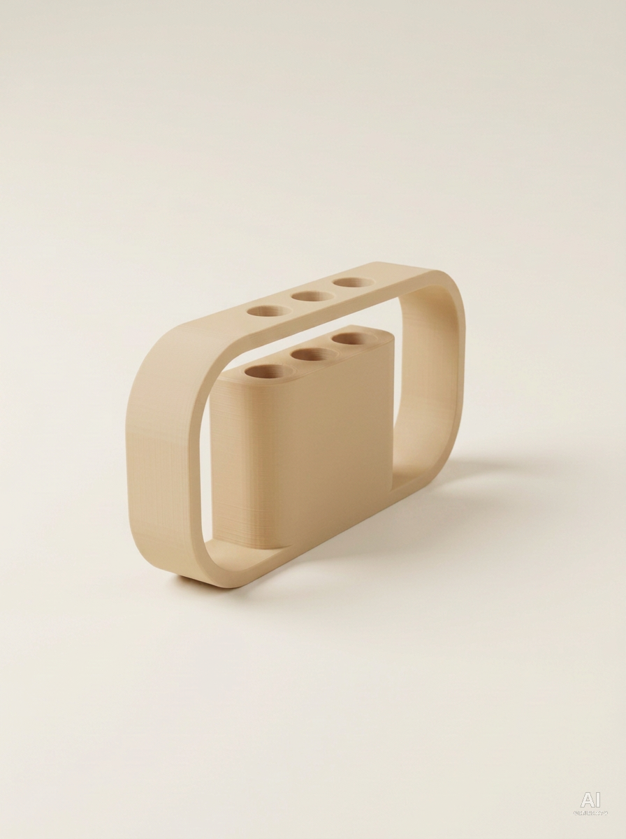Ilios — Portapenne da scrivania stampato in 3D - effetto opaco - Caramello