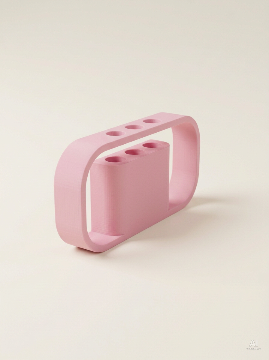Ilios — Portapenne da scrivania stampato in 3D - effetto opaco - Rosa