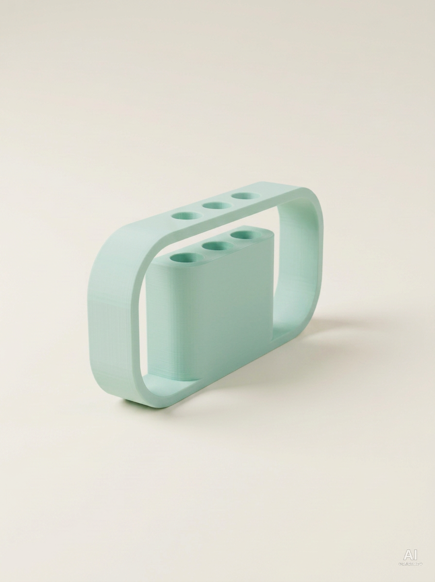 Ilios — Portapenne da scrivania stampato in 3D - effetto opaco - Verde Pastello