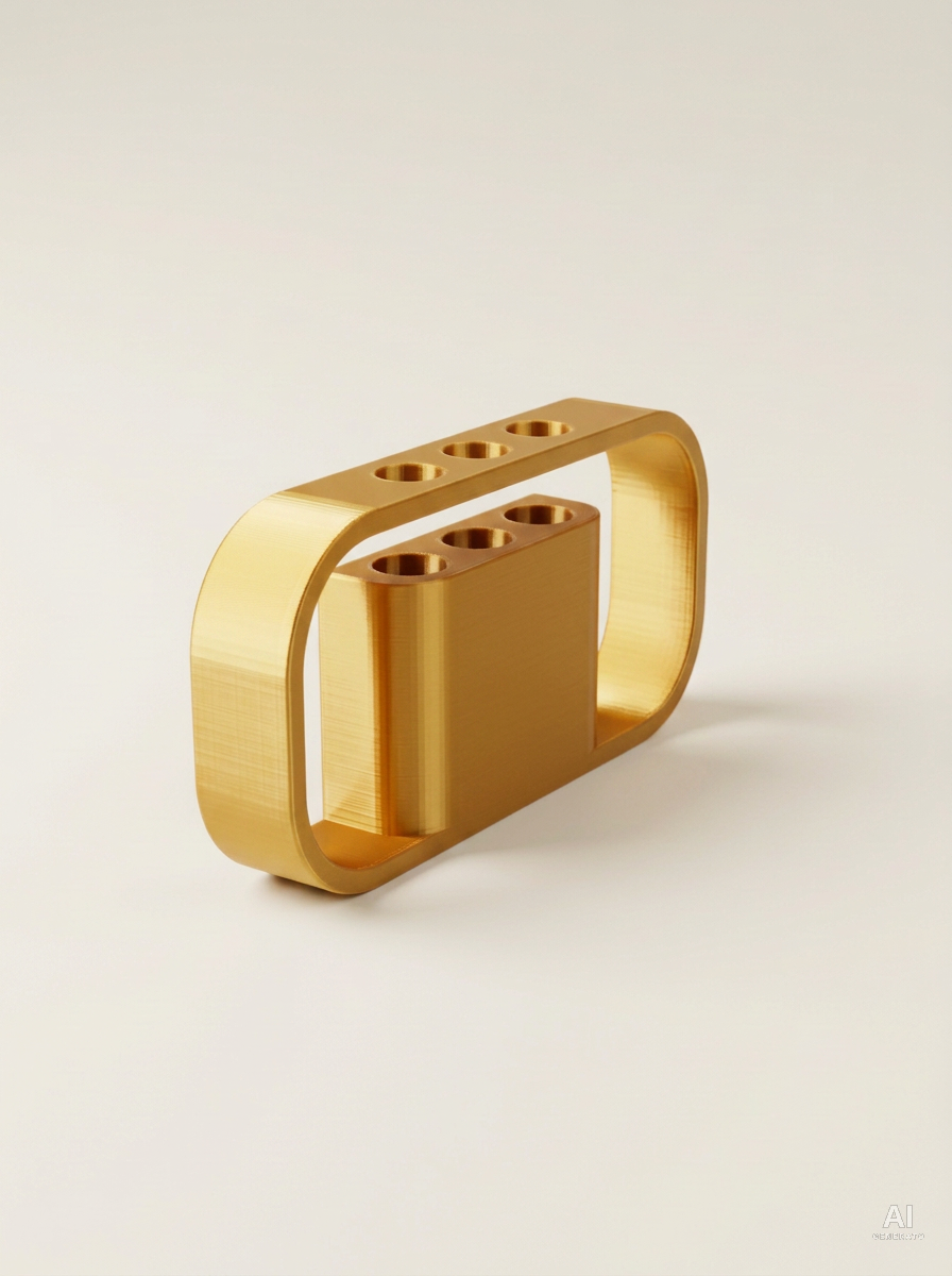 Ilios — Portapenne da scrivania stampato in 3D - effetto silk - Oro Silk