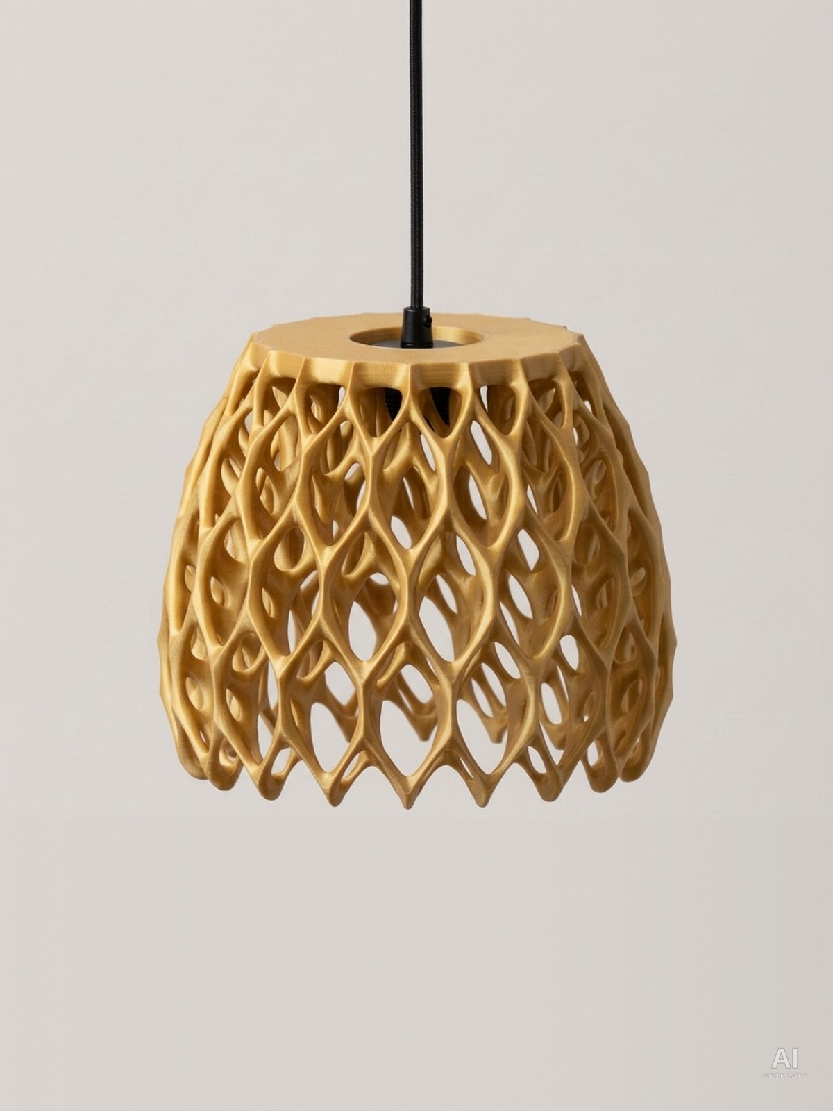Invader04 – Paralume a sospensione con reticolo a goccia - effetto seta - Oro Silk