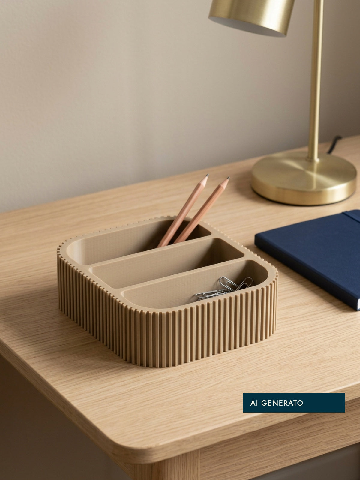 Kalio — Organizer da scrivania a tre scomparti in 3D — ambientata