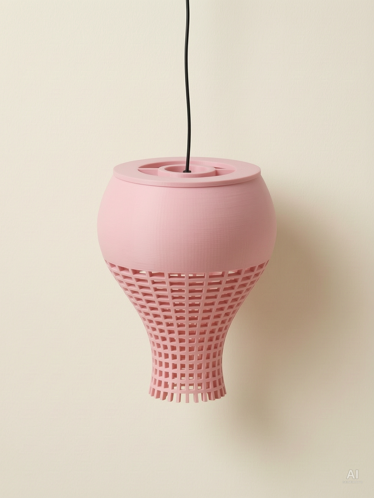 Kata – Paralume globoso con reticolo - finitura opaca - Rosa Sakura