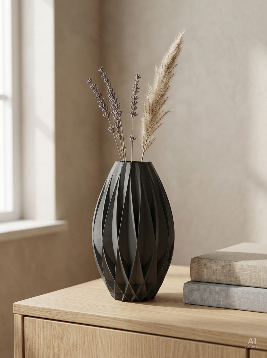 Kivra — Vaso design geometrico stampato in 3D — ambientata