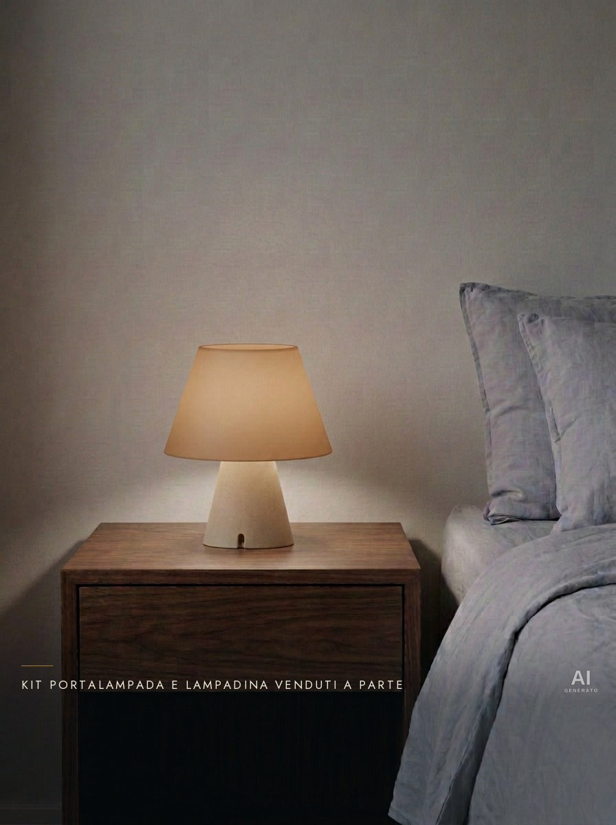 Kono – Lampada paralume – stampata in 3D — ambientata sera accesa — paralume stampato in 3D