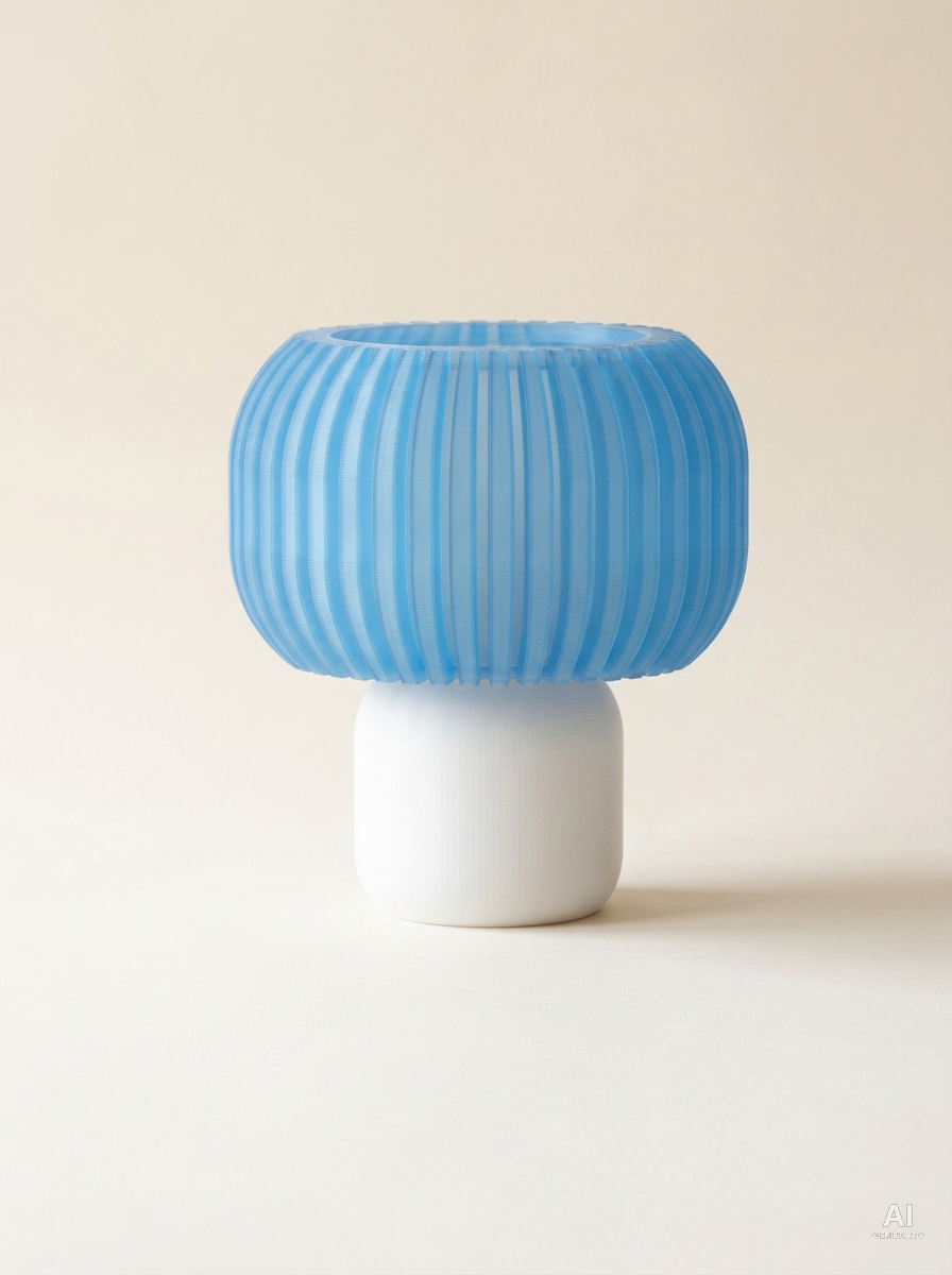 Lumo – Lampada paralume – stampata in 3D - Bianco / Blu Traslucido