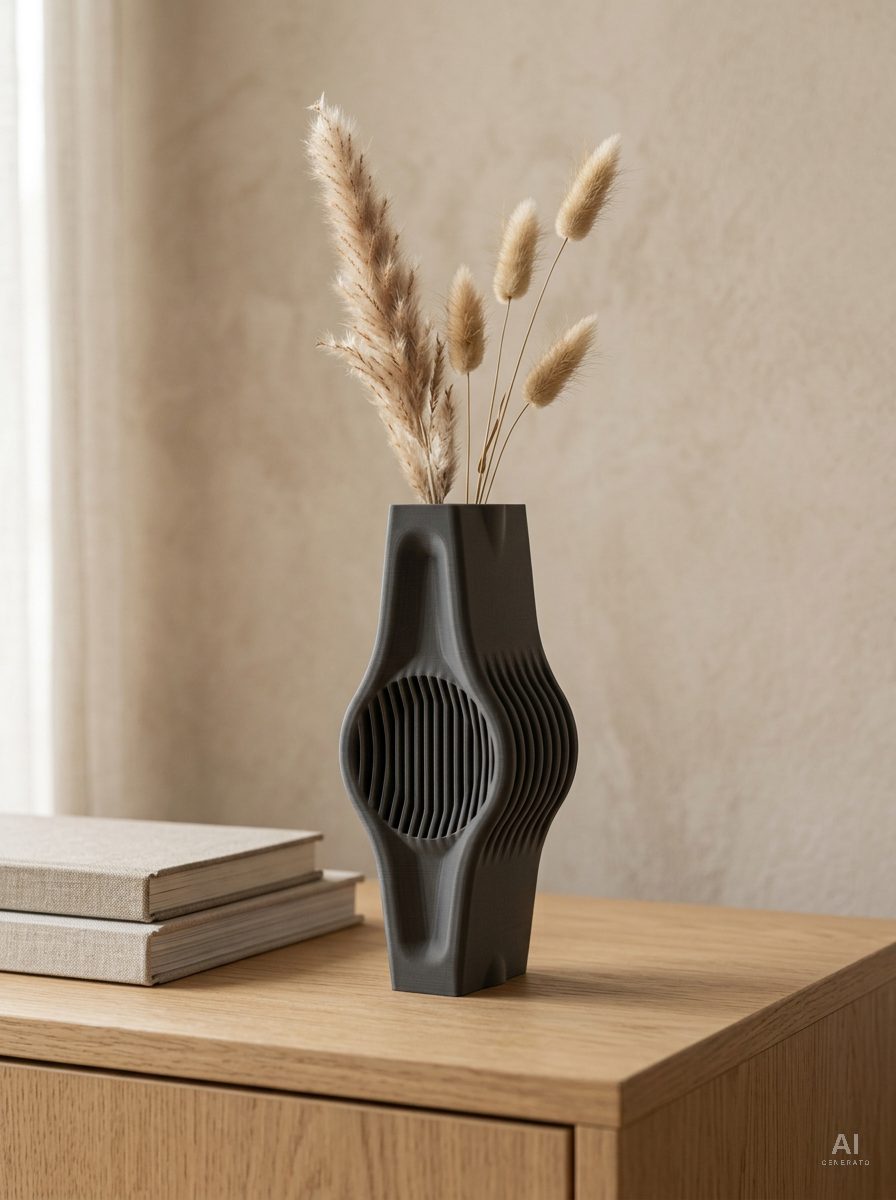 Miro — Vaso decorativo a lastra stampato in 3D — ambientata — vaso design