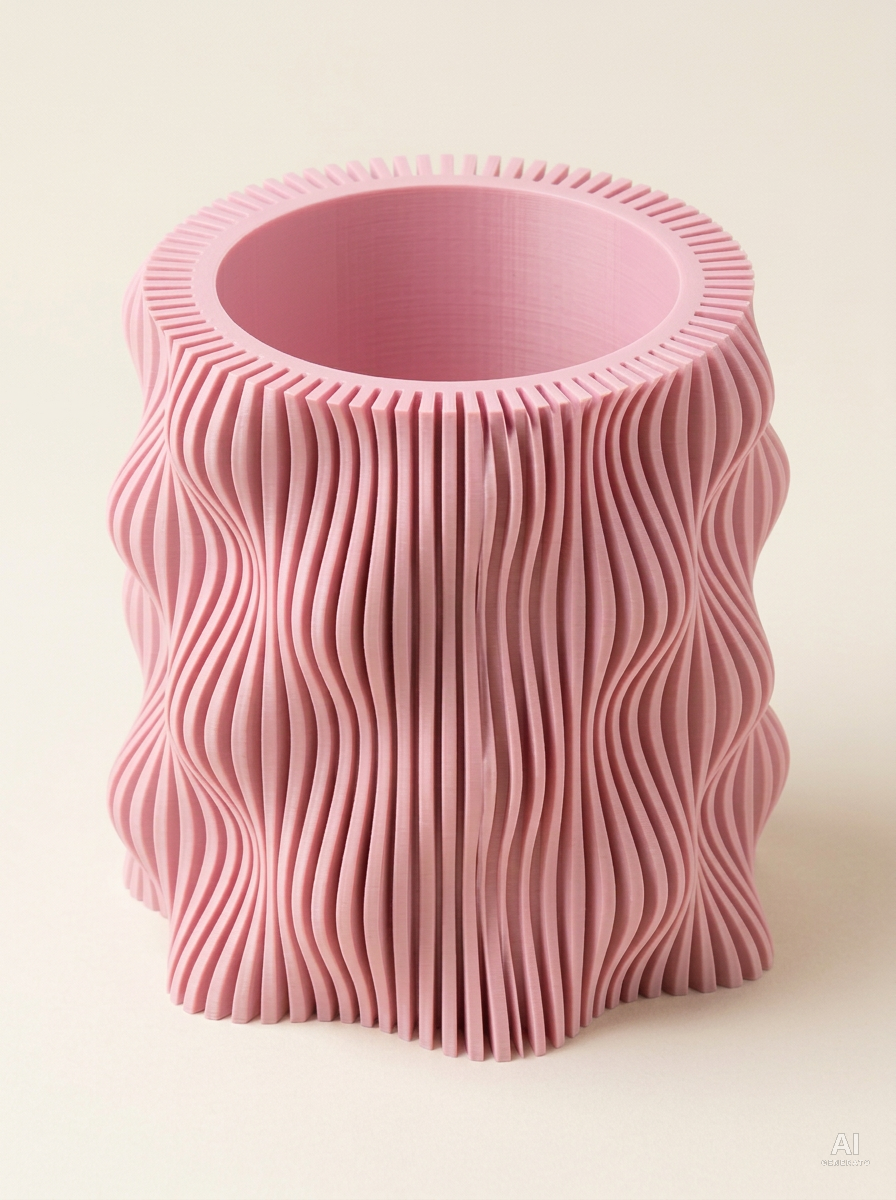 Muxel Portapenne di design stampato in 3D per la scrivania - finitura opaca - Rosa Sakura