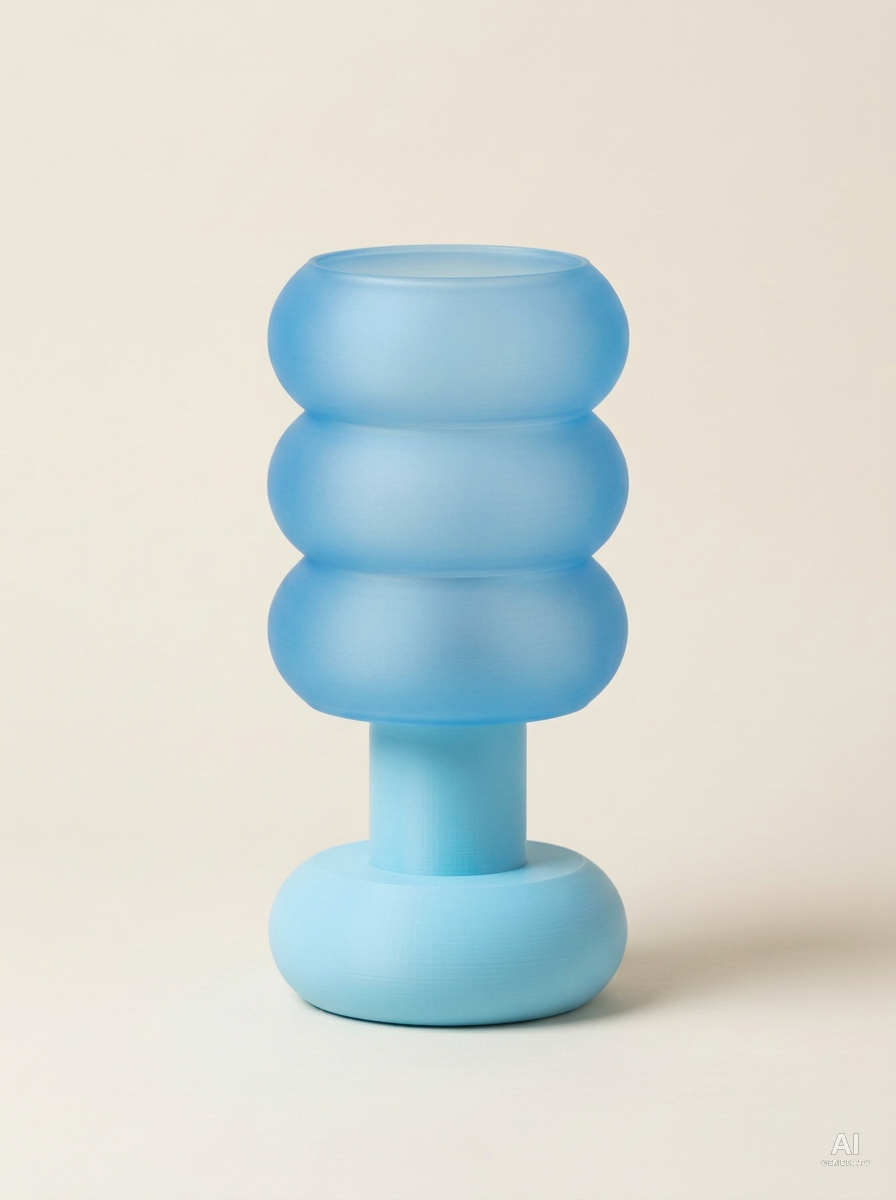 Nuvo – Lampada paralume – stampata in 3D - Blu Ghiaccio / Blu Traslucido