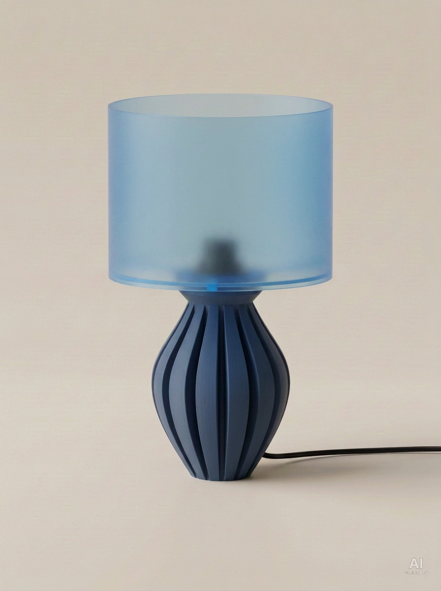 Okomi – Lampada paralume – stampata in 3D - Blu Traslucido / Blu Scuro