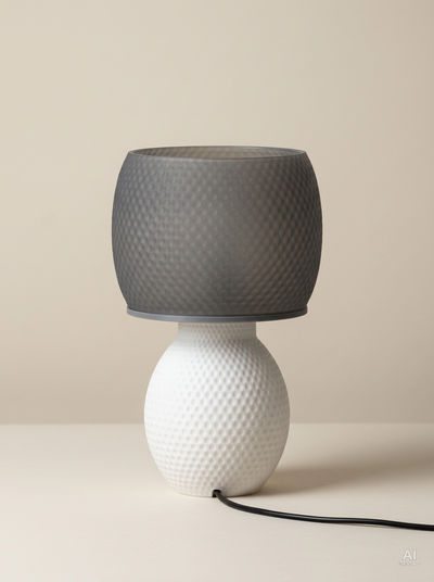 Oso – Lampada da tavolo moderna a fossette, paralume stampato in 3D (kit luce a parte)