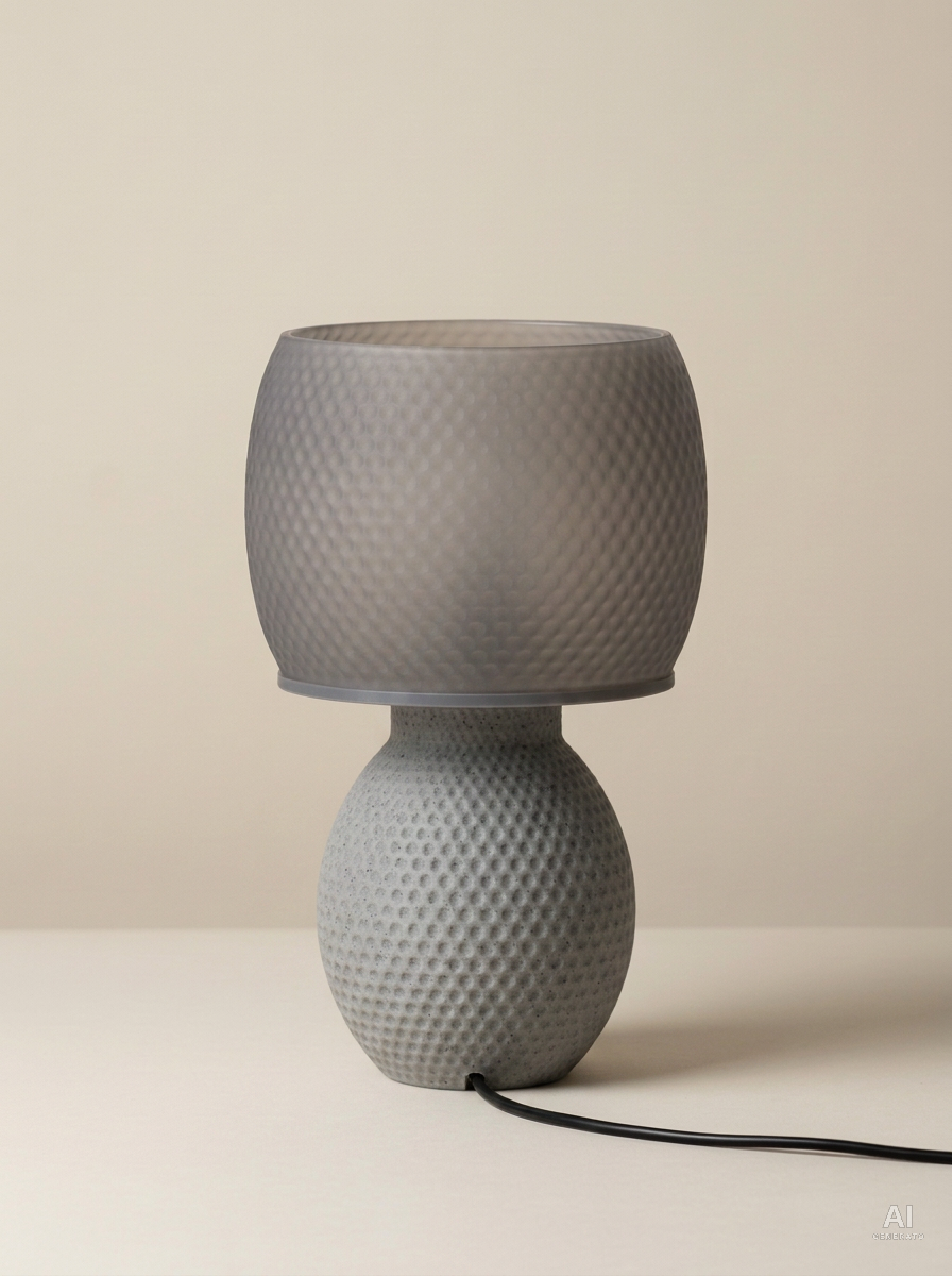 Oso – Lampada paralume – stampata in 3D - Grigio Traslucido / Grigio Pietra
