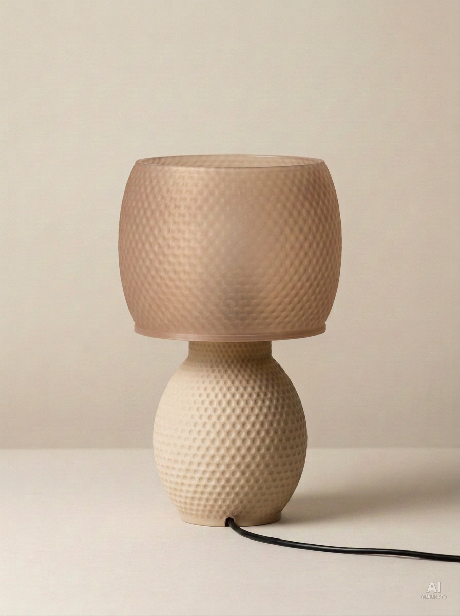 Oso – Lampada paralume – stampata in 3D - Marrone Traslucido / Legno Rovere