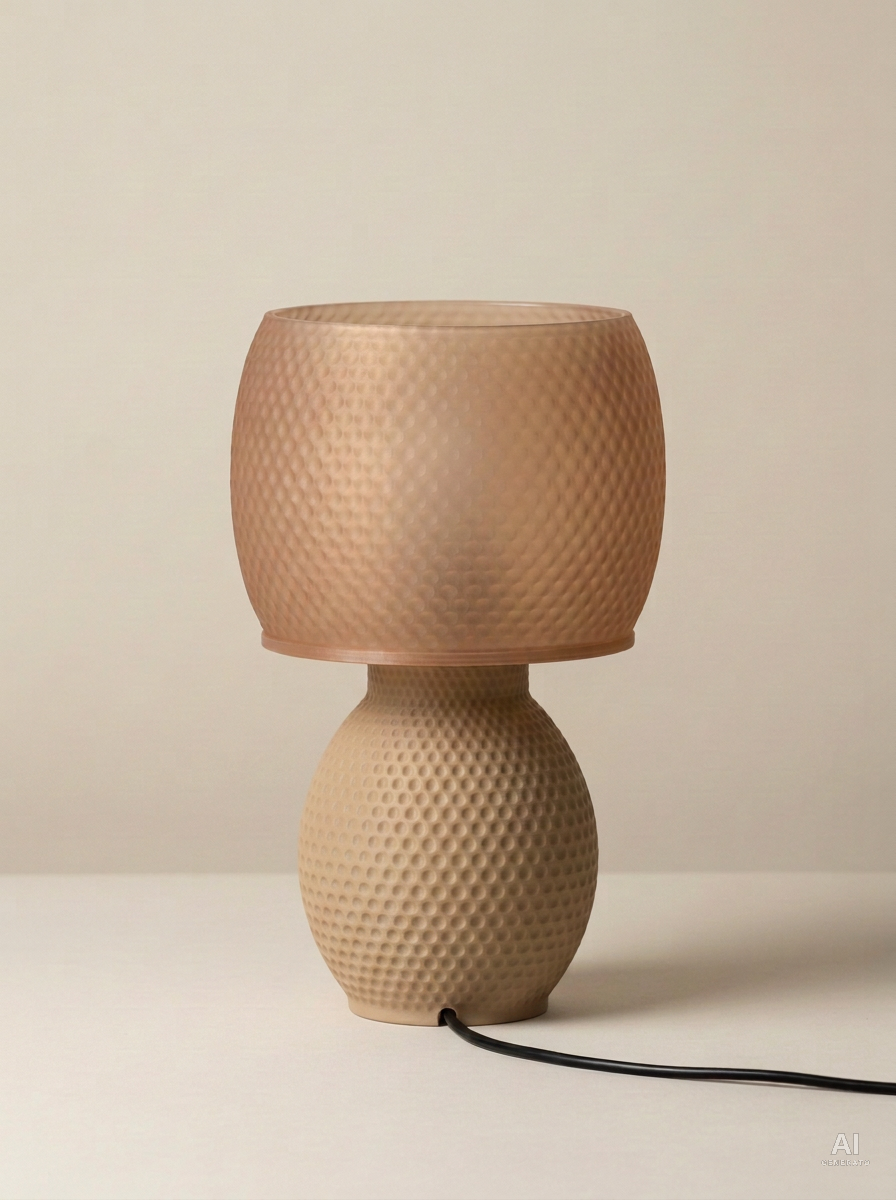 Oso – Lampada paralume – stampata in 3D - Marrone Traslucido / Sabbia del Deserto