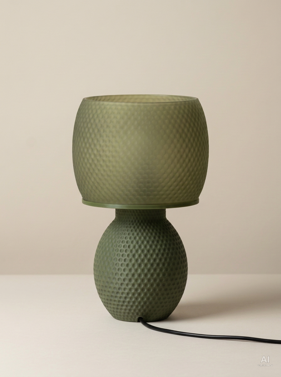 Oso – Lampada paralume – stampata in 3D - Verde Oliva Traslucido / Verde Scuro