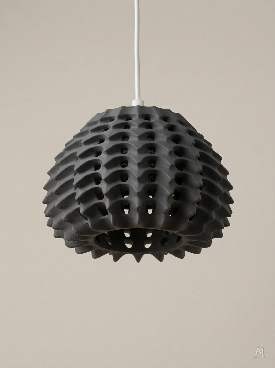 Pendant 010 – Paralume a lamelle a sospensione - finitura opaca - Carbone