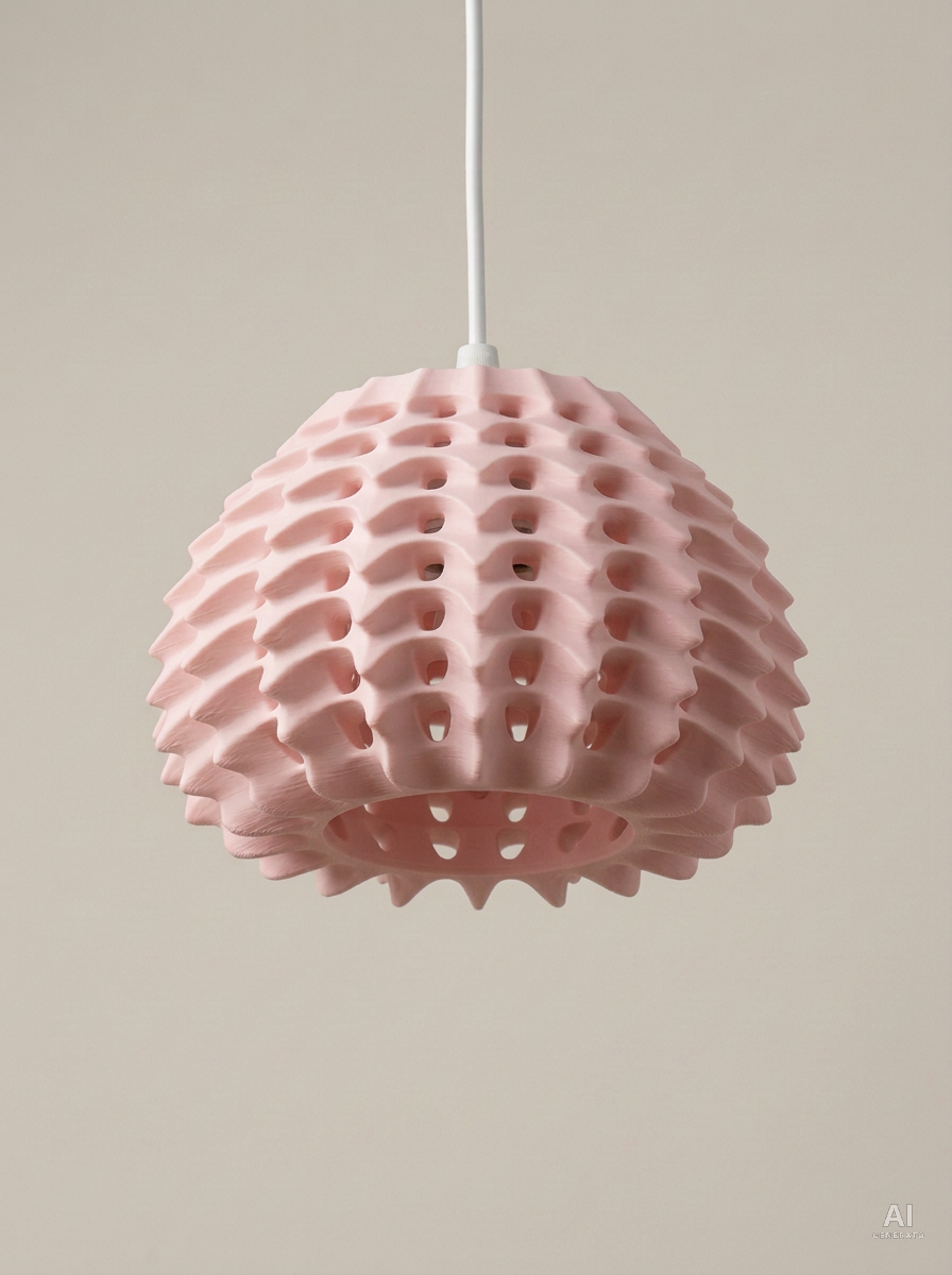 Pendant 010 – Paralume a lamelle a sospensione - finitura opaca - Rosa Sakura