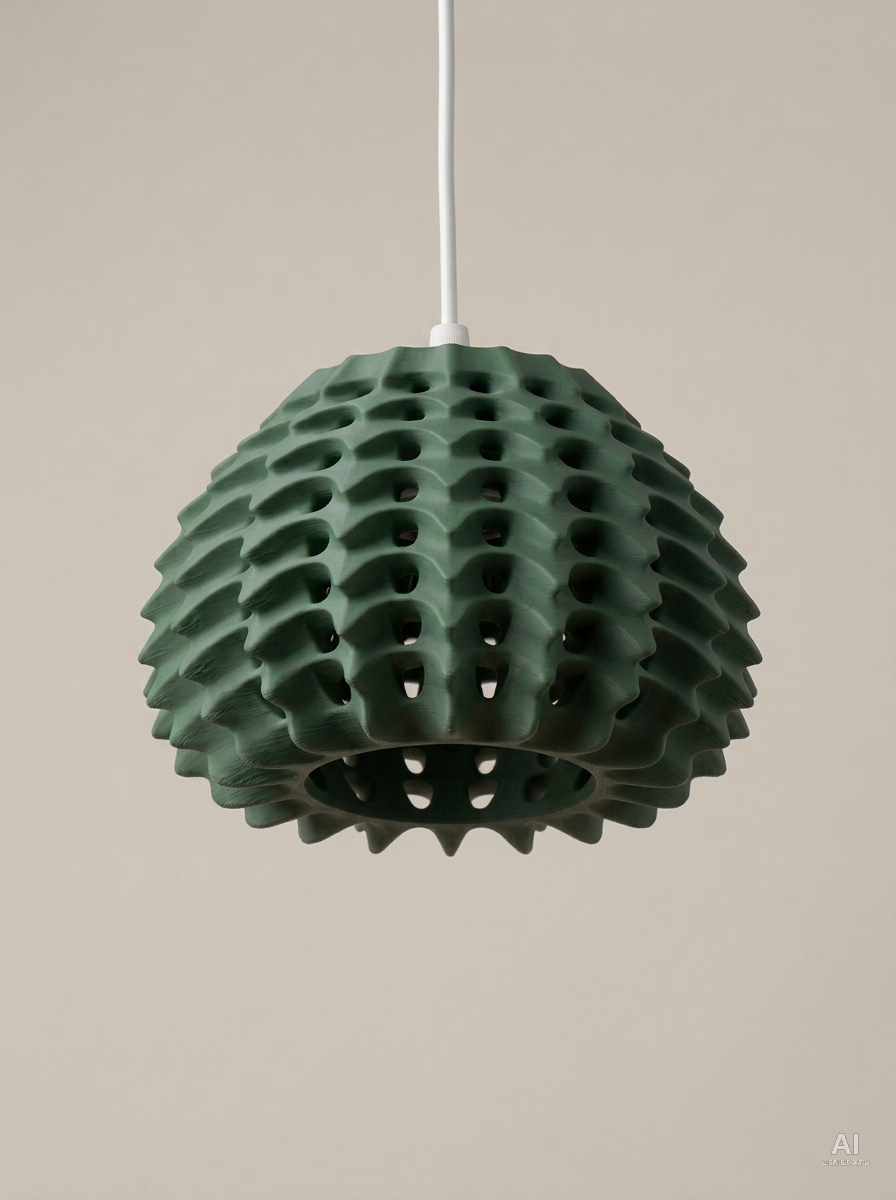 Pendant 010 – Paralume a lamelle a sospensione - finitura opaca - Verde Scuro