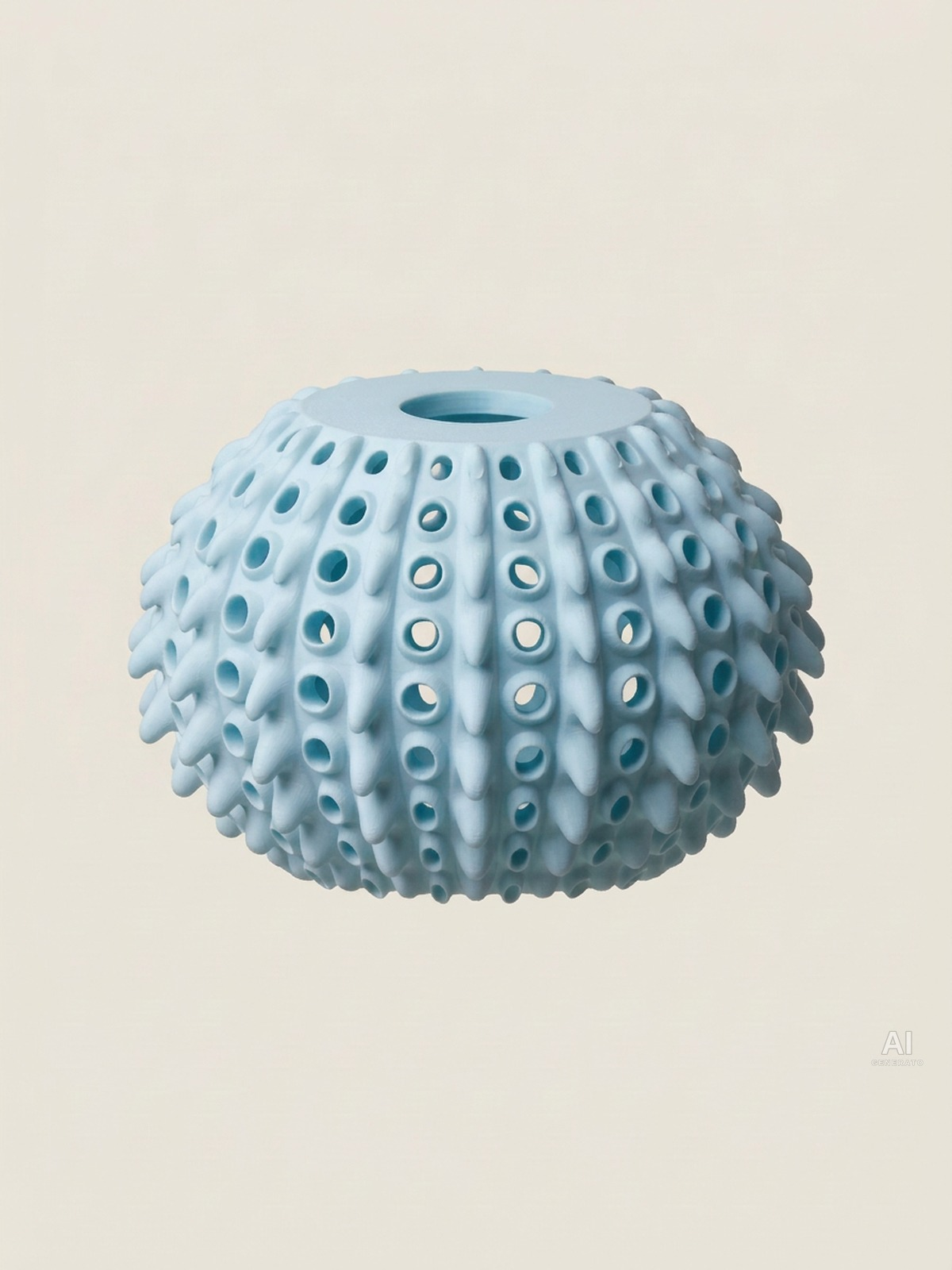 Pendant 014 – Paralume a rilievi traforato - finitura opaca - Blu Ghiaccio