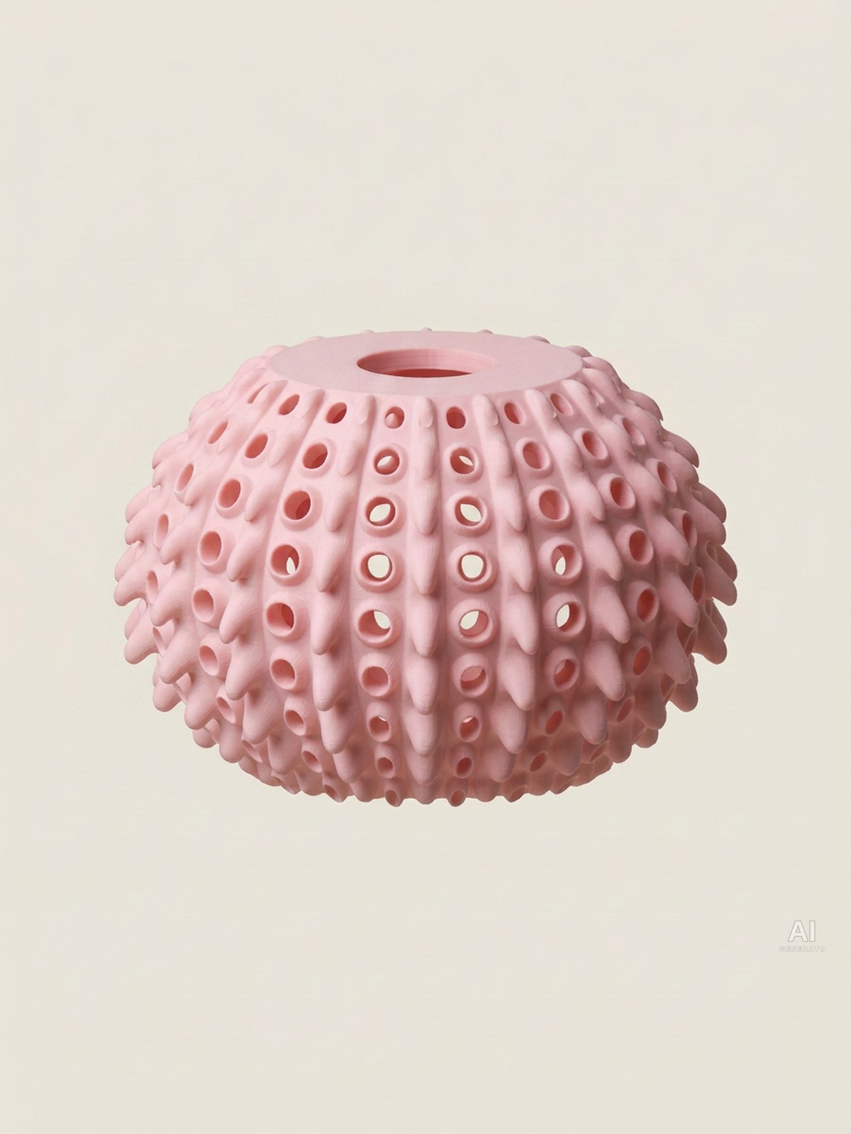 Pendant 014 – Paralume a rilievi traforato - finitura opaca - Rosa Sakura