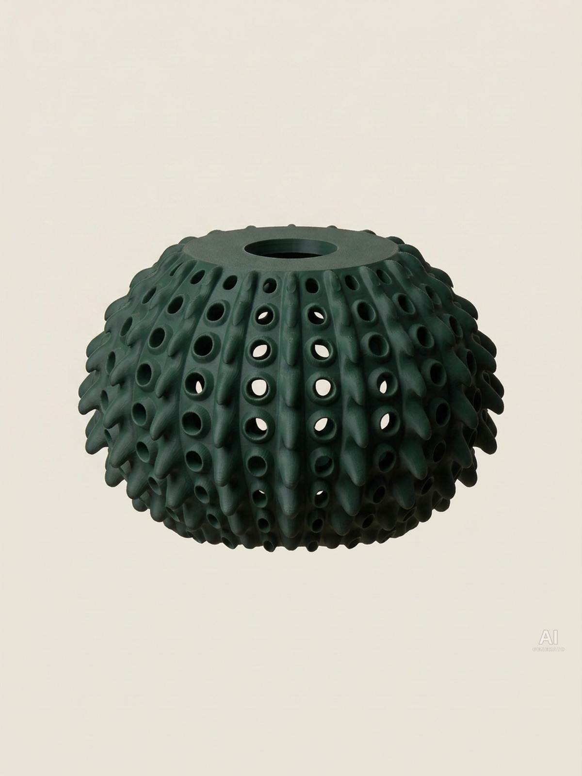 Pendant 014 – Paralume a rilievi traforato - finitura opaca - Verde Scuro