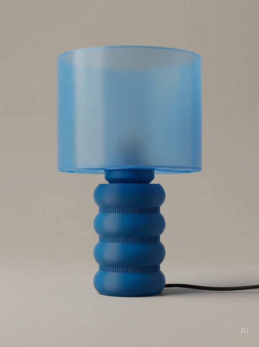 Santi – Lampada paralume – stampata in 3D - Blu Traslucido / Blu
