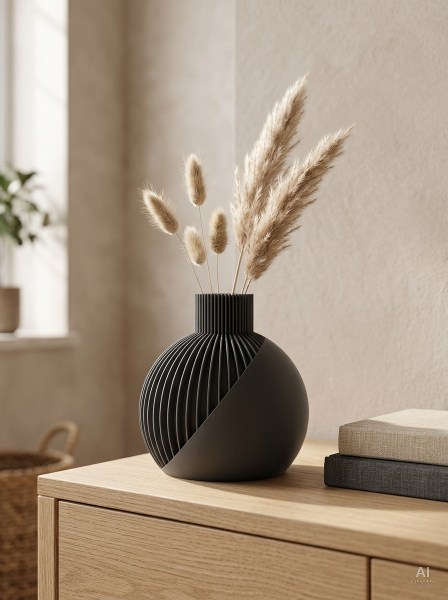 Sbieco — Vaso decorativo a sfera stampato in 3D — ambientata