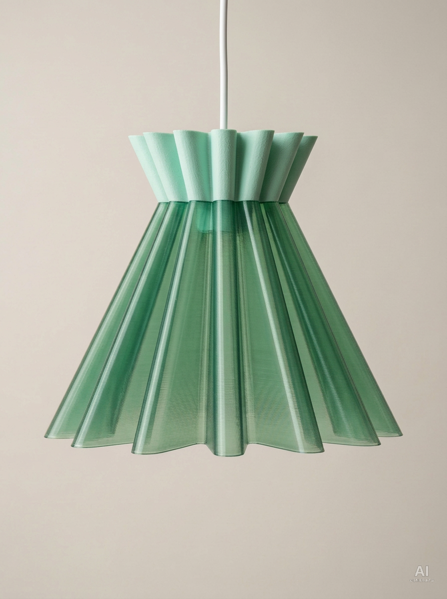 Sidra – Lampada paralume – stampata in 3D - Verde Traslucido / Verde Pastello